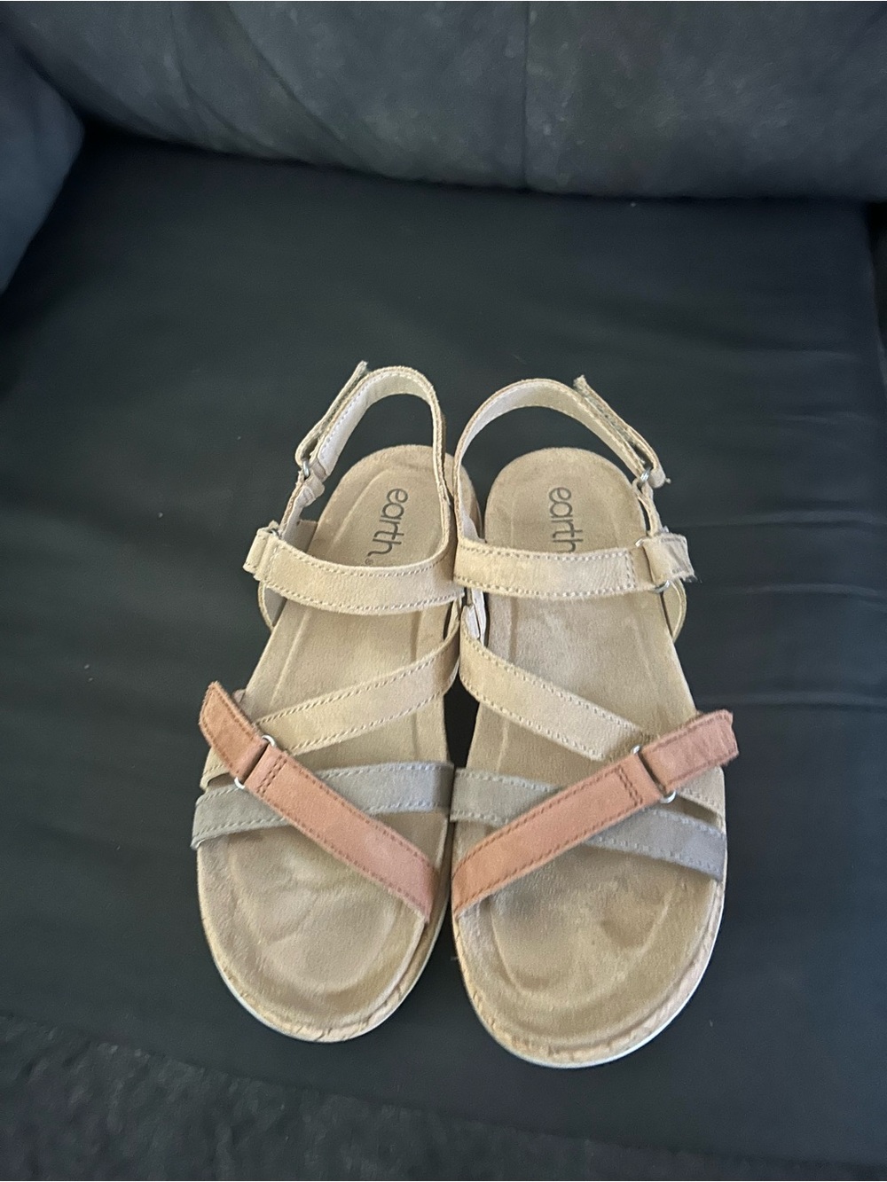 Earth Strappy Sandals in Tan, Beige & Blush